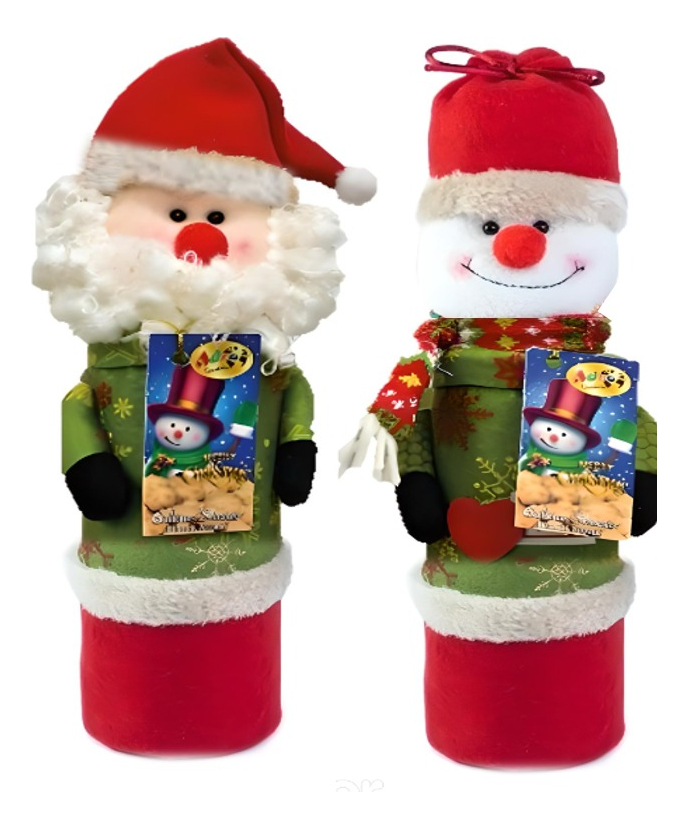 Estuche Regalo Galletas Navideñas Muñeco Cilindro Adro X 2 U